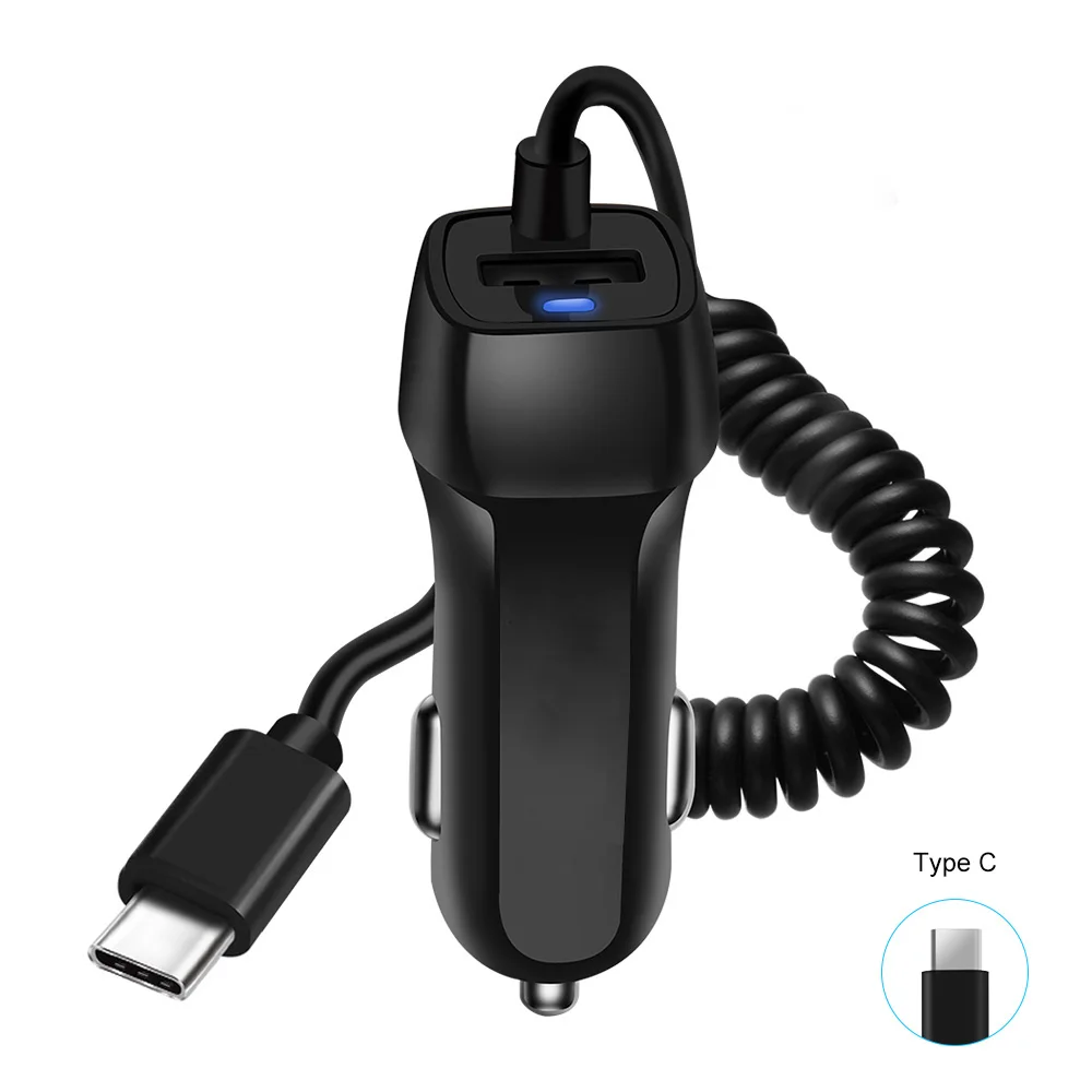 USB Quick Charge телефон автомобильное зарядное устройство адаптер Тип C кабель для samsung S10 A20 A30 A40 A50 A60 A70 M30 Google Pixel 3A 2 Nokia 8 9 - Тип штекера: For TypeC Cable