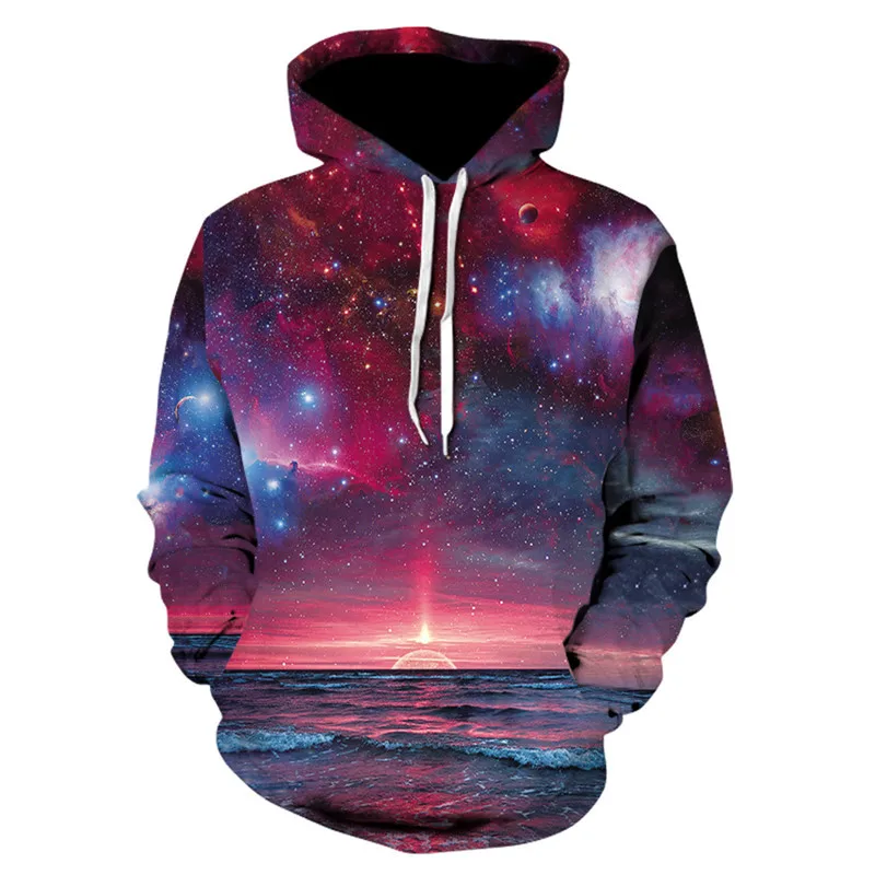 

Couple Models Hoodies Tops Starry Sky Sunrise 3D Digital Printed Women Men Sweatshirt Casual Fashion Loose Pullover Sweatshirts