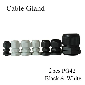 

2pcs PG42 Cable Gland For 32-38mm Wire Cable CE White Black IP68 Waterproof Nylon Plastic Rubber O Ring Seal Gasket Connector