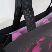 Non-woven Fabric Rose Flower Shopping Bag Reusable Pouch Travel Storage Handbag New Idyllic Flowers Foldable Shopping Bag 2