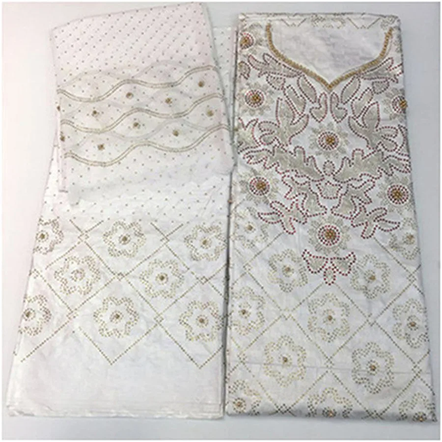 3 в 1 Африканский Базен riche ткань с бисером и камнями tissu africain 7yds жаккард бассейна getzner парча бисером ткань для свадьбы