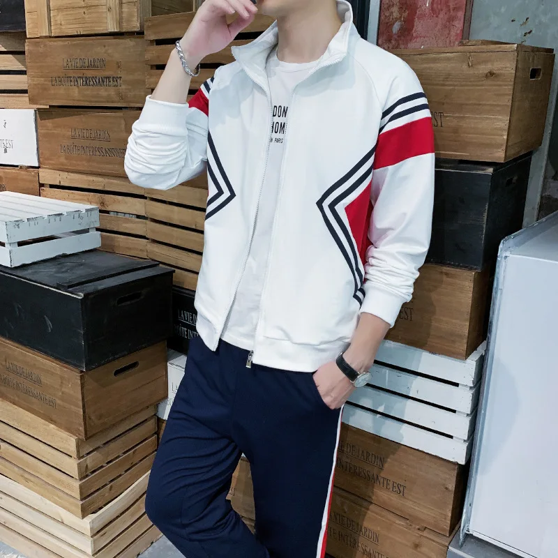 

Hot Selling Sports Set Men's Spring And Autumn New Style Trend Handsome Two-Piece Set Korean-style Casual Sweatshirt Men Hooded