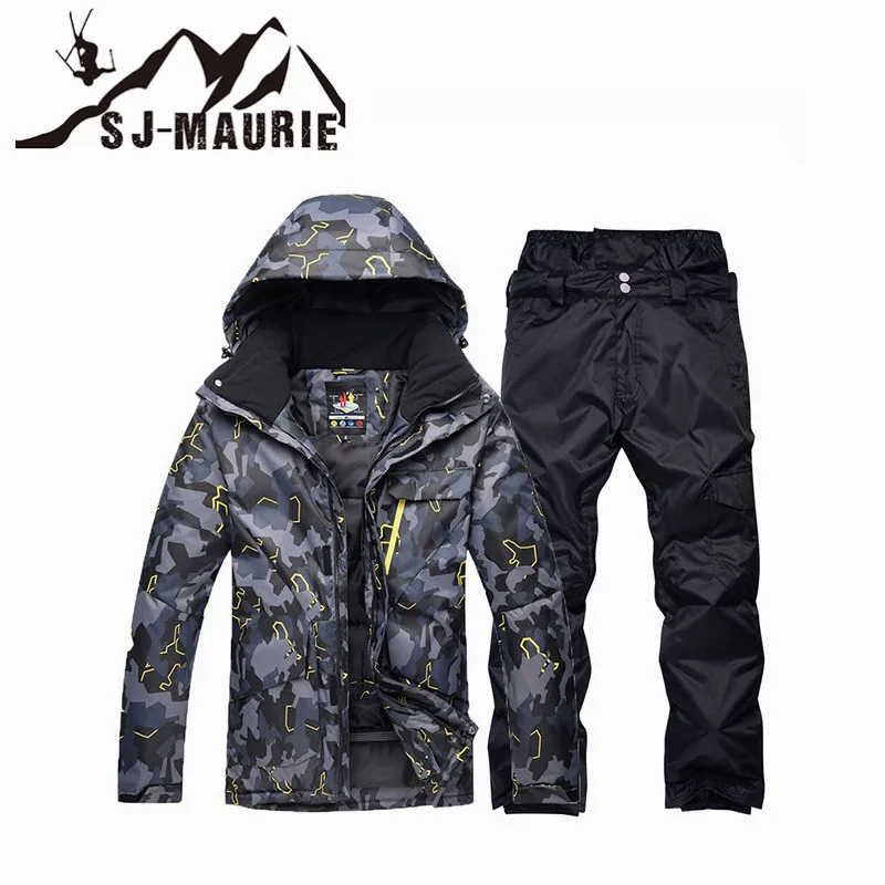 color15 SJ-MAURIE,, супер теплая зимняя камуфляжная куртка для сноуборда, лыжный Мужской комплект, лыжный костюм, штаны, сильная водонепроницаемая ветрозащитная куртка для катания на лыжах - Цвет: color15