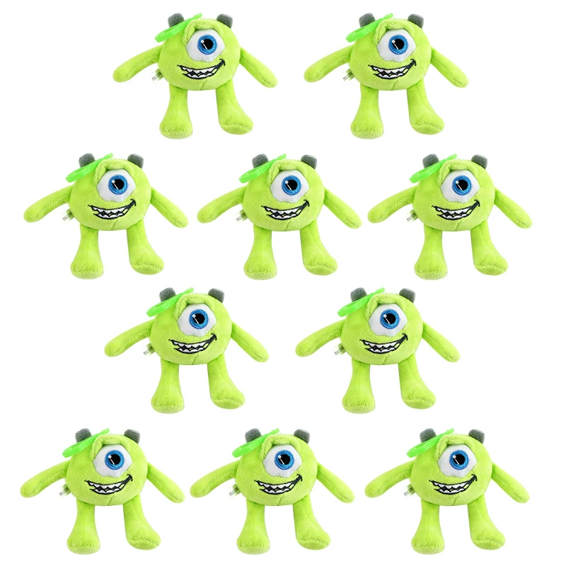 12 см 10 шт./лот Mike Wazowski плюшевые подвески мягкие куклы брелки для рюкзака подарки для детей