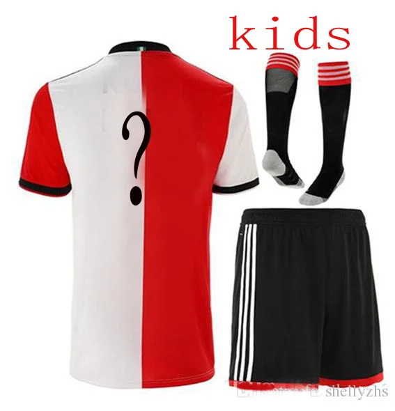 19, 20, FC Feyenoord, Детский комплект, носки Футбольная Футболка,,, домашняя футбольная рубашка BERGHUIS VILHENA JORGENSEN, Детский костюм, носки - Цвет: customize