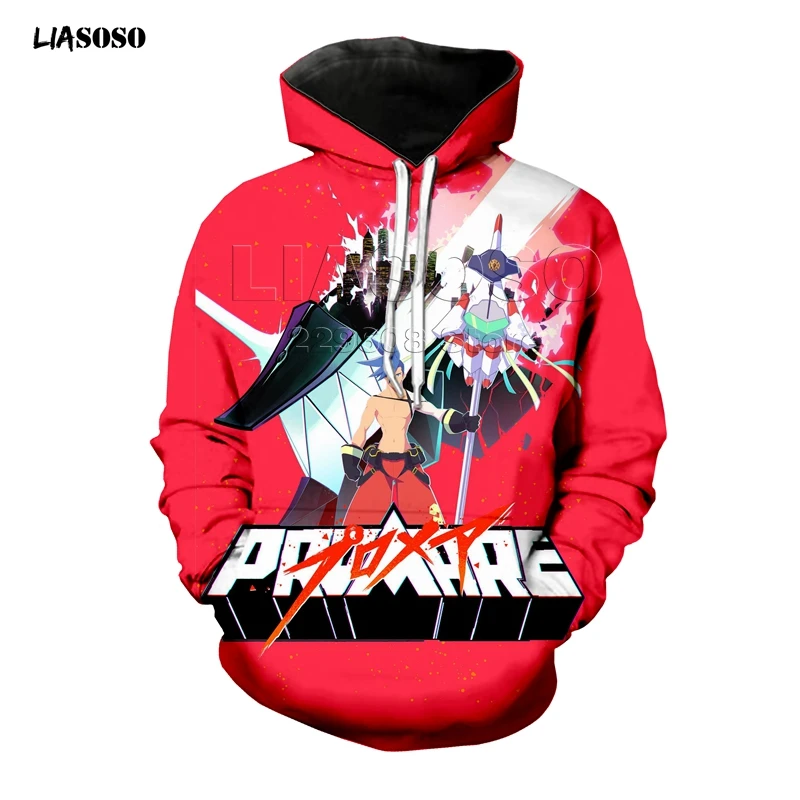 LIASOSO, новинка, 3D принт, для мужчин и женщин, новинка, аниме, Promare, повседневная, Harajuku, футболка, Молодежный, косплей, хип-хоп, хипстер, уличная одежда