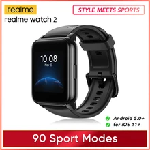 Realme – montre connectée Watch 2, avec 90 Modes de Sport, autonomie de la batterie de 12 jours, moniteur doxygène dans le sang et de fréquence cardiaque, étanche IP68, nouveau 