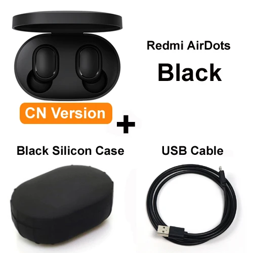 Оригинальные Xiaomi mi наушники Red mi AirDots TWS Bluetooth 5,0, беспроводные стерео наушники с шумоподавлением, наушники mi C, глобальная версия - Цвет: CN add cable case
