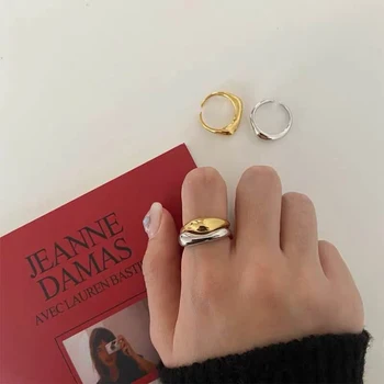 

2 Pcs/Sets Trendy Hand Knuckle Rings Set For Women Metal Irregular Open Style Fashion Statement Ring Jewelry Accessories 2020