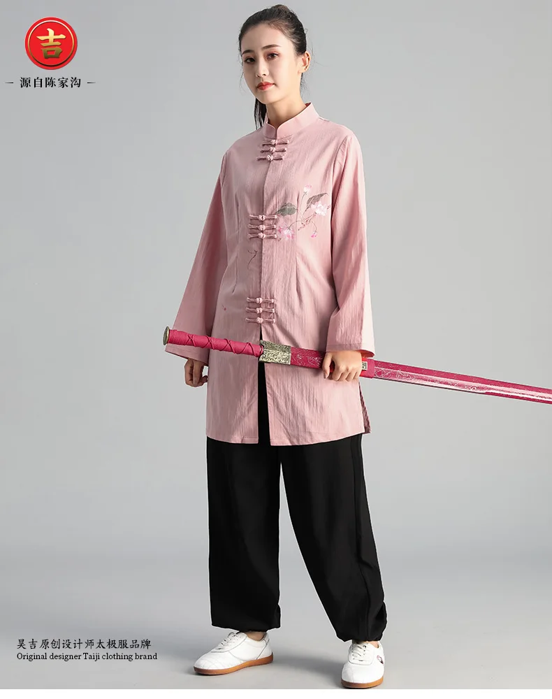 Традиционная одежда Tai Chi, одежда для упражнений для мужчин и женщин, длинная одежда для занятий боевыми искусствами, ручной росписью китайский набор