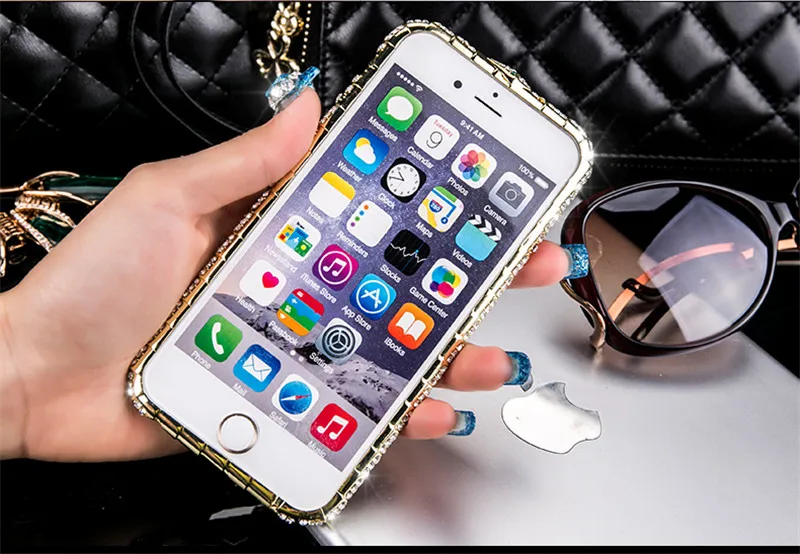 Роскошный металлический бампер алмазные Стразы чехол для телефона для iPhone 11 Pro роскошный чехол с покрытием для iPhone 6 6S 7 8 Plus X XR XS Max