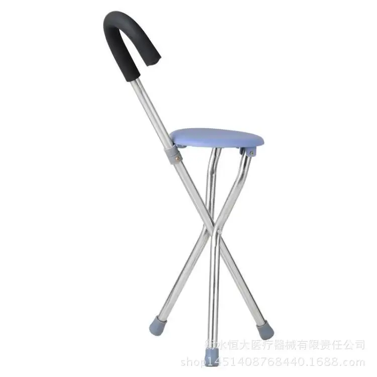 

Thick Stainless Steel shou zhang deng Elderly Walker Crutch Stool Folding Chair shou zhang yi Walking Aid Walking Stick Bench