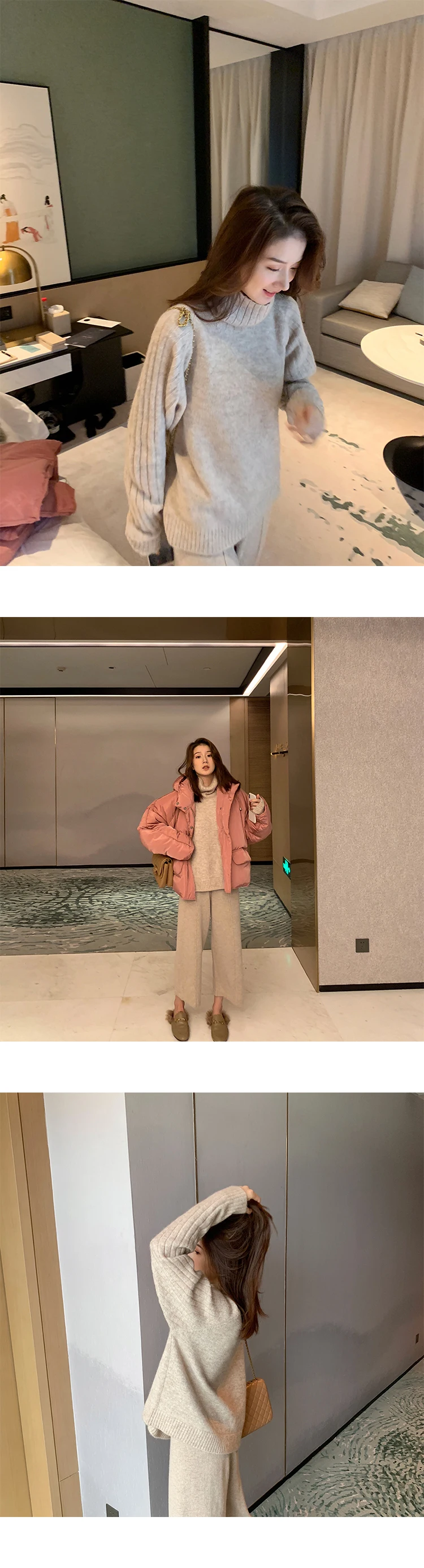 Fashion Pullover Knitted Sweater Ladies Elegant Women Autumn Winter Casual Solid Long Sleeve Jumper Turtleneck Pull Femme