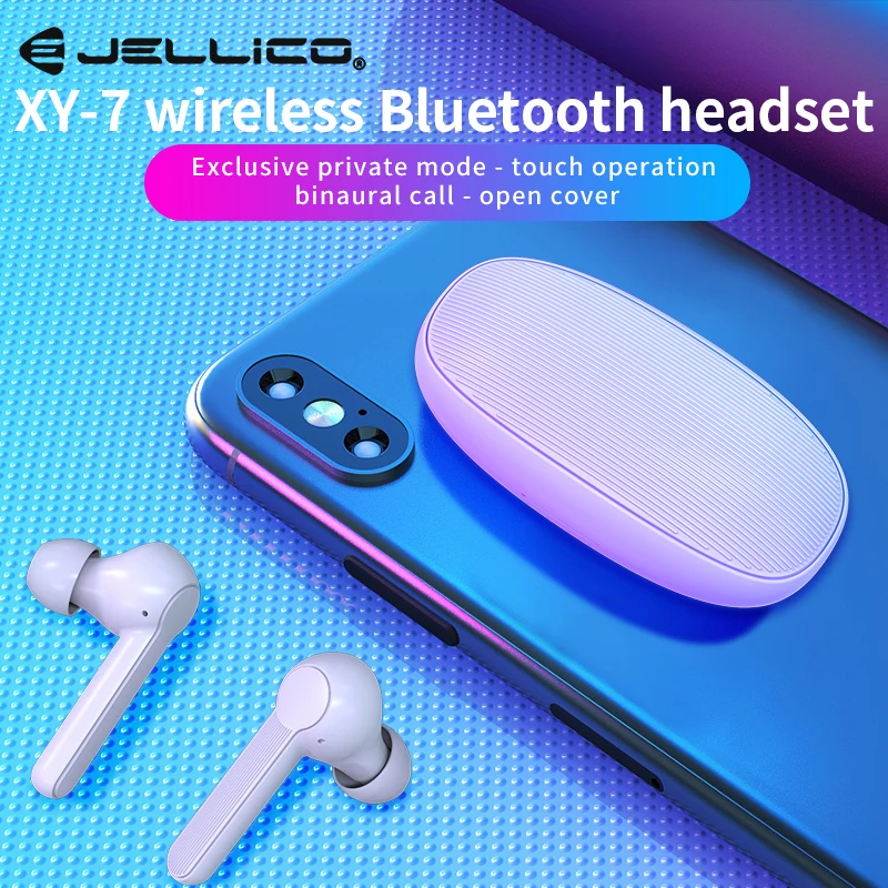 Белый Jellico беспроводные наушники TWS Blutooth с зарядным устройством Встроенный микрофон Bluetooth 5,0 спортивная Гарнитура для бега - Цвет: Белый