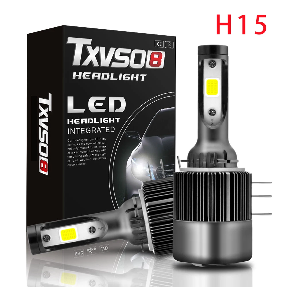TXVSO8 Mini H15 Тип 6000K 110W светодиодный фонарь для фар автомобиля с чипами COB яркий 2 шт. 55