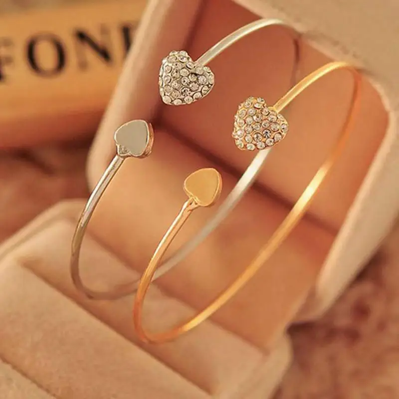 Beaded Bracelet 1 Pcs Simple Alloy Bracelets For Women Secure Name Female Heart Clasp Beads Charms Bracelet DIY Jewelry Making Jewelry Gift
