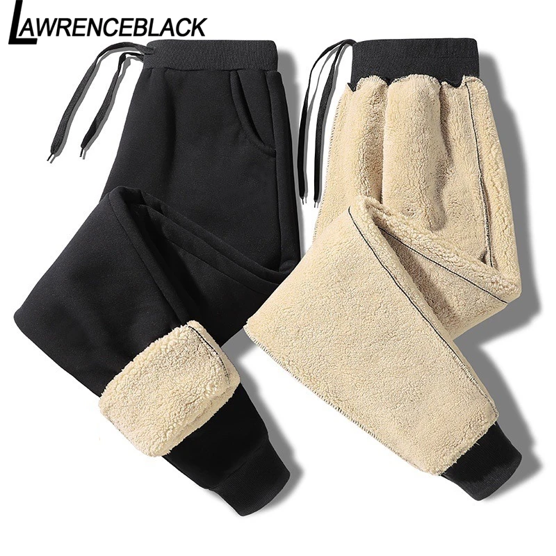 LAWRENCEBLACK Men's Lamb Wool Pants Men Cashmere Sweatpants Men Sportswear Sports Pants Male Winter Trousers Oversize 2021 8XL fishing pants