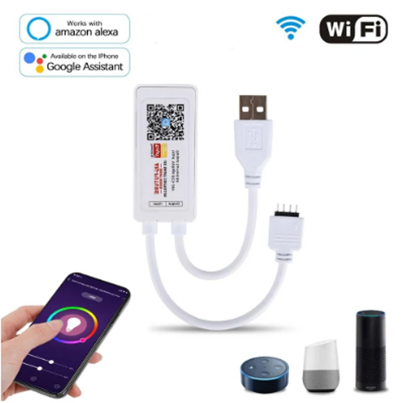 

tuya WiFi APP smart mini USB LED controller DC5-24v 6A Multi color Changing with Timer modes for 5V 2835 5050 RGB Strip Light