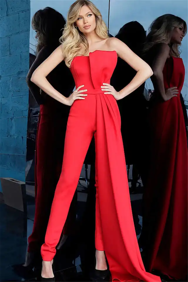 red tube jumpsuit