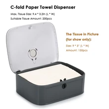 Nuevo cuarto de baño tejido impermeable caja de baño de plástico dosificador de papel tisú de No perforar montado en la pared de C-doble toalla de mano Dispe