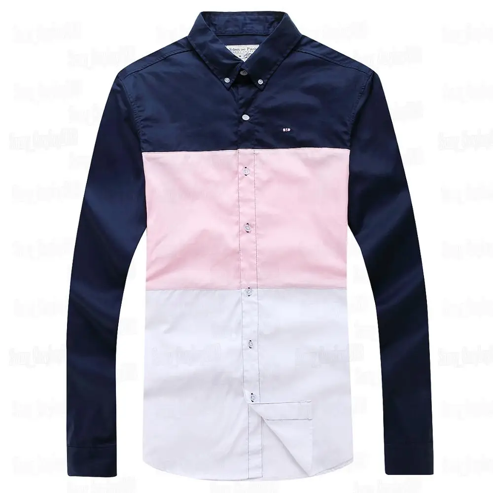 Мужская рубашка Eden Park, весна-лето, хлопок, лучшее качество, мужская рубашка, деловая, повседневная, стильная, с вышивкой, большой размер