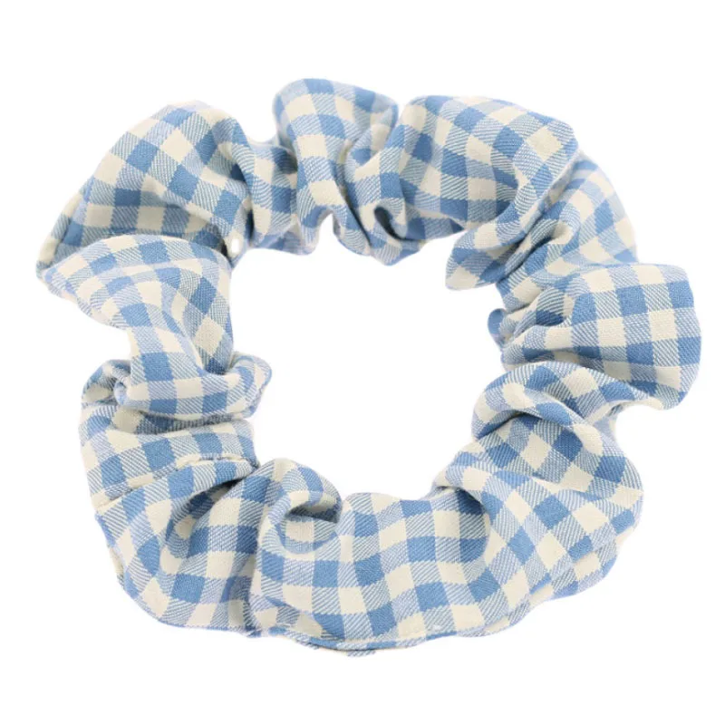 Refreshing Plaid Scrunchies - Check Design Elastic Hair Bands & Accessories