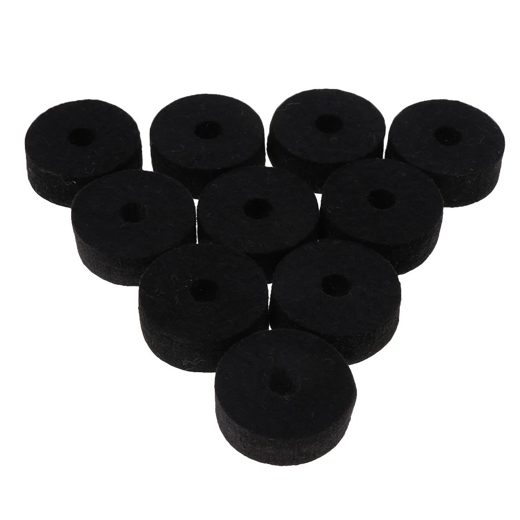 10pcs 35x15mm Black Felts Washers Pads Cymbal Stand Replacement for Drum Set
