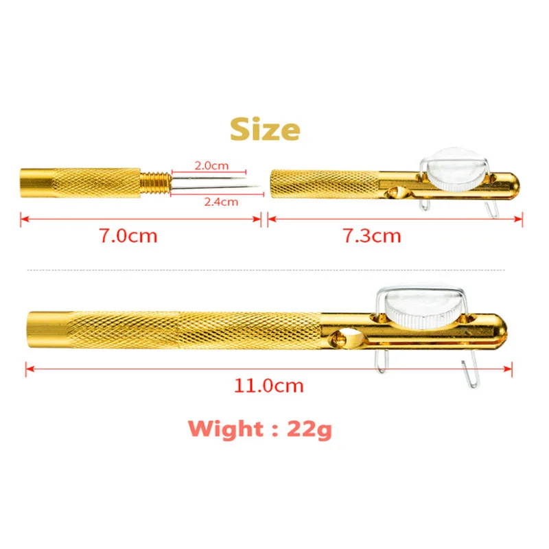 1PCS All-Alloy Metal Manual Fishing Line Knotting Tool Knotting Device Double Needle And Thread Dual-Purpose Hook KnottingDevice