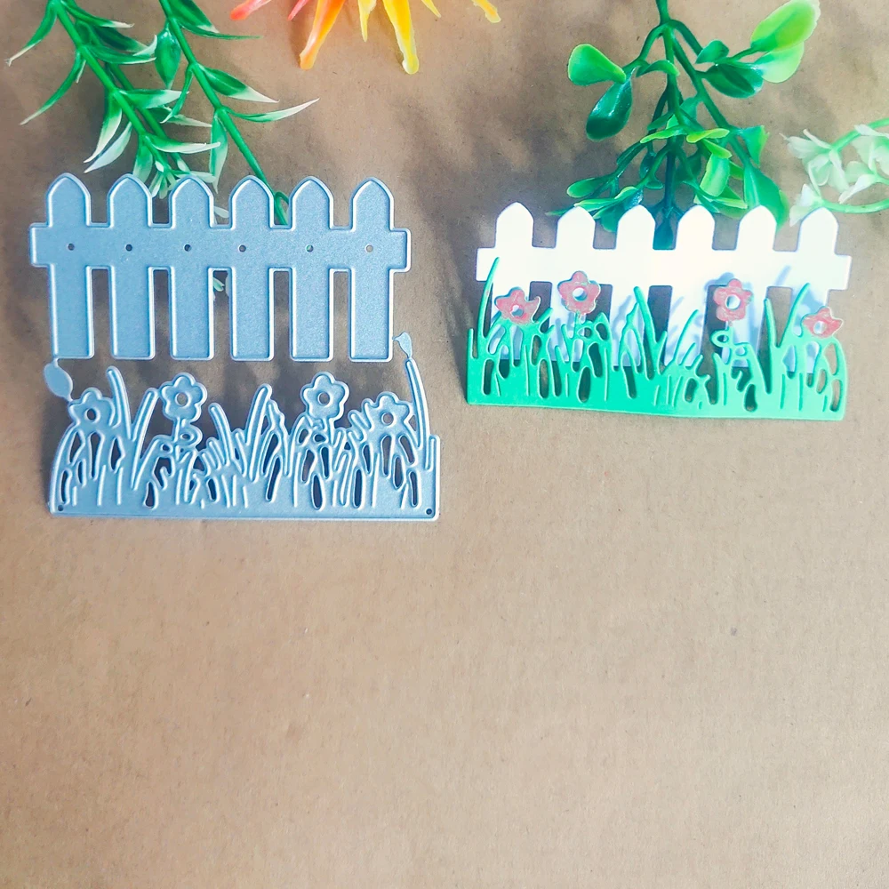 Fence green grass flower accessories decoration card metal cutting die stamping die scrapbook scrapbook paper process template D