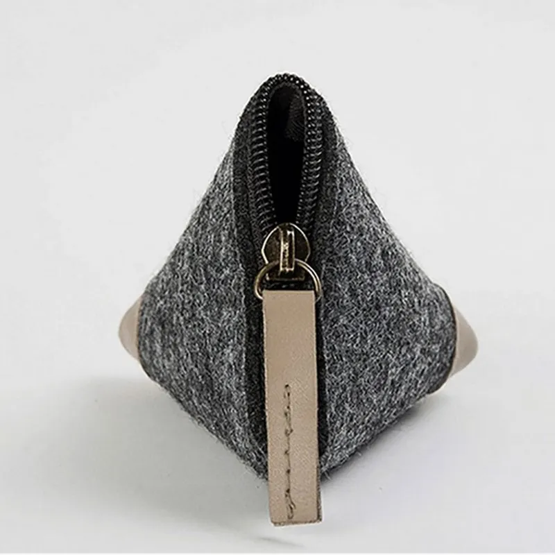 

Fashion Creative Wallet Solid Color zong zi bao Mini Triangular Bag Coin Change Felt Bag