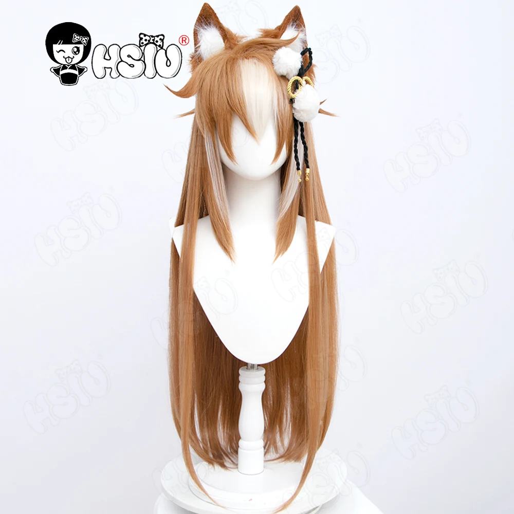 Genshin Impact Ms Hina/Gorou Heat Resistant Synthetic Hair  with Ear Cosplay Wig