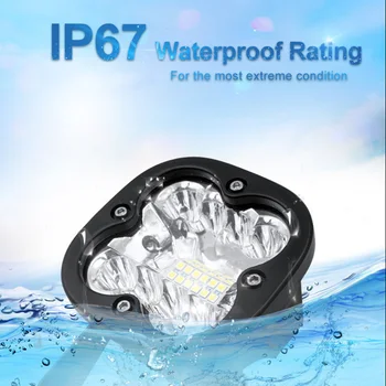 

6000K Working Light Waterproof W/ Bracket Replacement Bulbs Car Square Off-Road