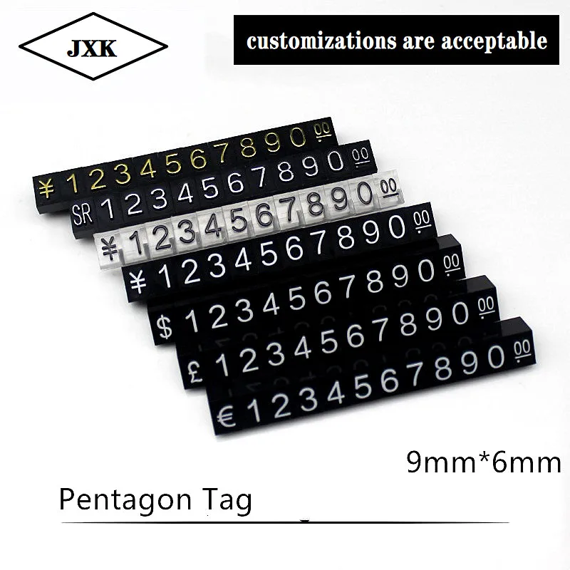 

Large Combined Price Tag Dollar Euro, Snap Number Digit Cubes Stick Clothes Phone Laptop Jewelry Showcase Counter price Display