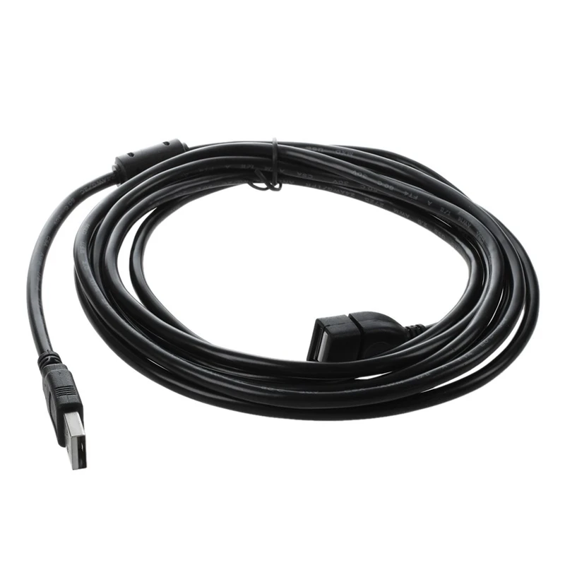 Ultra Slim USB Hub 4-Port USB 2.0 Hub Black& USB 2.0 a MALE to a FEMALE Extension Cable Cord Extender for PC Laptop Black
