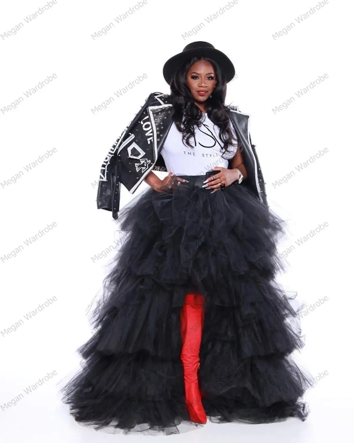 Chic Black Hi Low Tulle Skirts Extra Puffy Long Women Maxi Tulle Skirt For Photography Party Formal Halloween Wear Plus Size