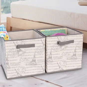 

Hot Selling Two-Piece Set Foldable European And American-Style Printed Storage Box Everyday Supplies Storage Box Books Organizin
