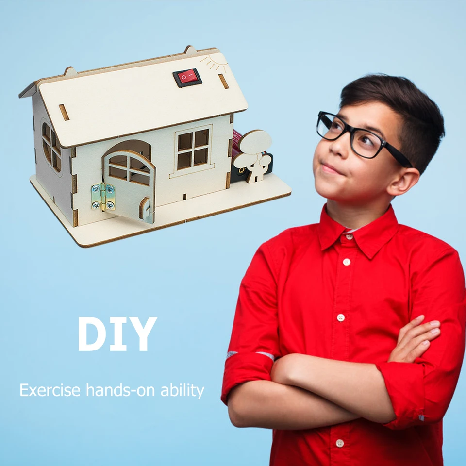 DIY Wooden Cabin Model Building Toy for Kids