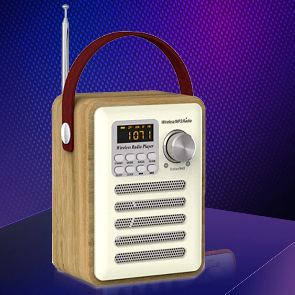 Многофункциональный DAB Aux MP3 плеер деревянный Bluetooth 5,0 FM цифровой радио стерео Ретро ЖК-дисплей динамик Портативный TF слот для карты