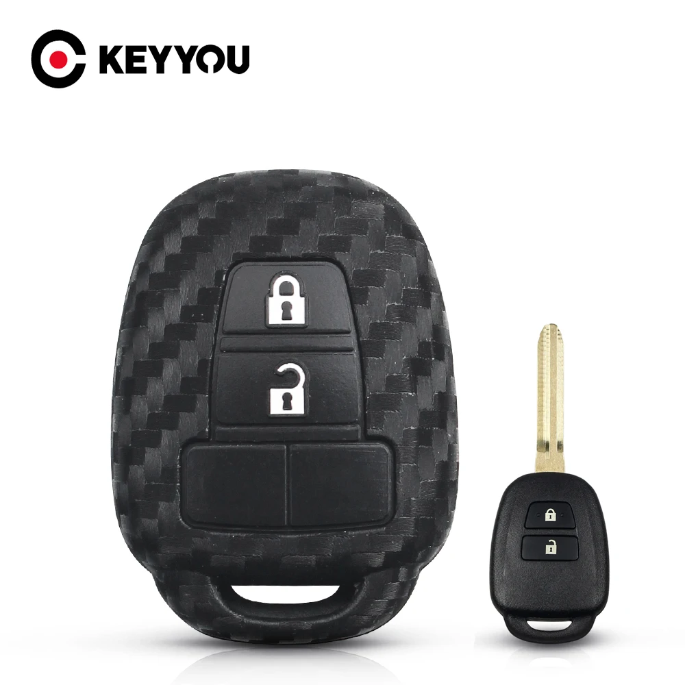 

Защитный чехол KEYYOU для автомобильного ключа, 2 кнопки, для Toyota CAMRY RAV4 Prius Corolla 2012 2013 2014 2015