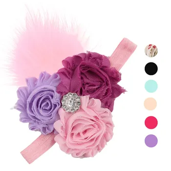 

children's girl Baby headband Baby hair accessories girl lovely Feather Flower Infant Hair Band Clothing decoration H5