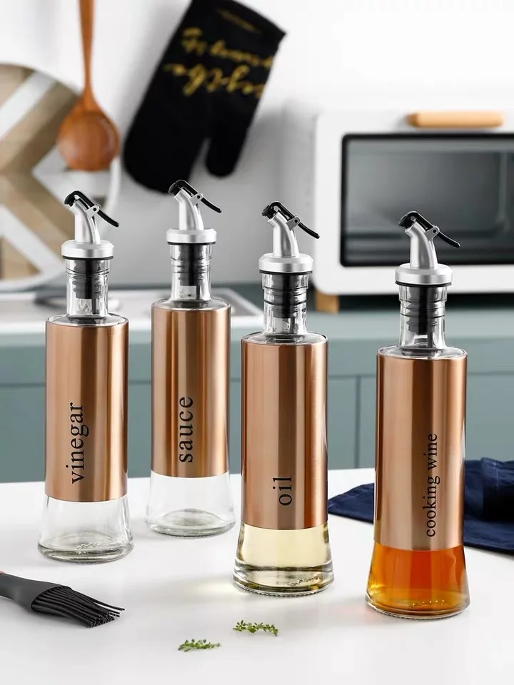 

Cooking Seasoning Bottle Dispenser Sauce Bottle Glass Storage Bottles for Oil and Vinegar Creative Kitchen Tools Accessories