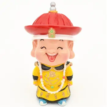 

Emperor clay figurine, small porcelain, Chinese folk arts and crafts, ornaments