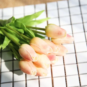 

PU material Tulip Artificial Flower Real Touch Artificial Bouquet Fake Flower for Wedding Decoration Flowers Home Party Decor