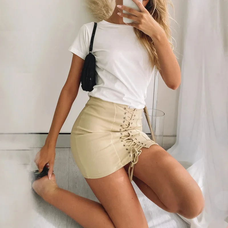 Женская Осенняя Однотонная юбка облегающая бархатная трапециевидной формы из