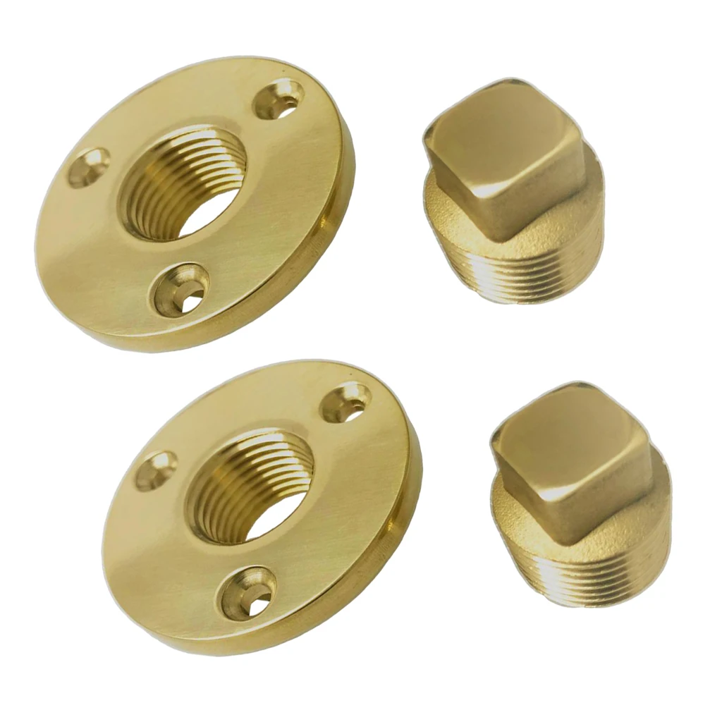 2x Bronze Garboard Marine Boat Yacht Screw Drain Plug Fits 1