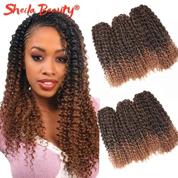

Marley Bob Braiding Hair Ombre Passion Twist Hair Extensions Afro Kinky Curly Crochet Braids Hair Synthetic for Women Black