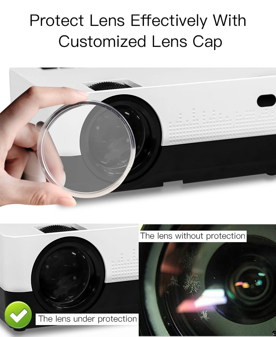WZATCO H2 3000 люмен HD 720P светодиодный проектор Android 9,0 WiFi Full HD 1080P 4K Мультимедийный lcd Проектор для домашнего кинотеатра
