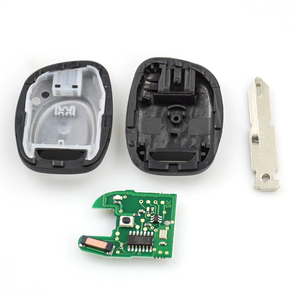 OkeyTech 1 кнопка дистанционного ключа автомобиля для Renault Clio II 2001 2002 2003 2004 2005 434 МГц ID46 чип транспондера NE73 лезвие дистанционного ключа