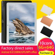 2021 la dernière tablette 10 pouces 6 GO de RAM 64GB/128 GO ROM 4G LTE 13.0/8.0MP 1960X1080 Android 8.0 tablette