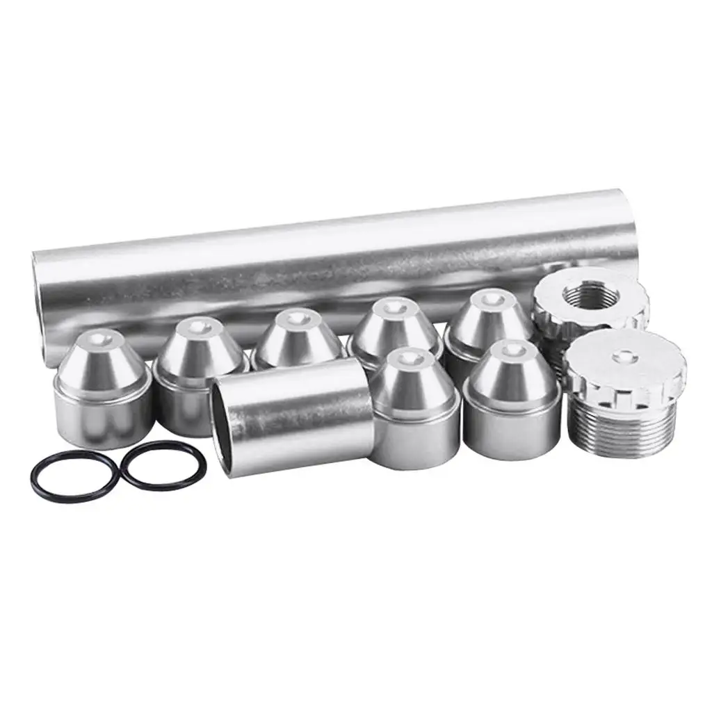 6in 5/8''-24 Fuel Oil Filter with Cone Filter Element & End Caps Silver